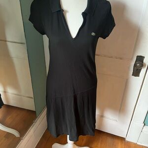 Lacoste Black Polo Sheath Dress Short Sleeve